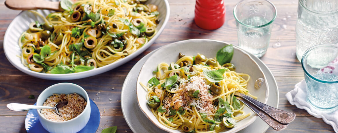 Spaghetti mit grünen Oliven für 4 Personen von lidl-kochen.de