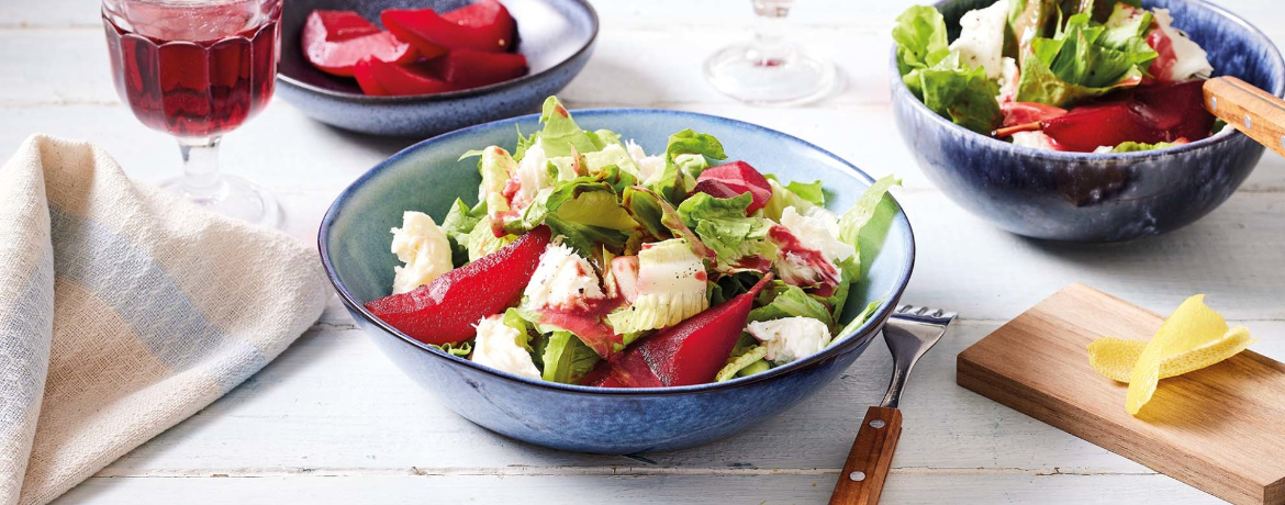 Endivien-Salat mit Bourdeaux-Birnen und Mozzarella für 4 Personen von lidl-kochen.de