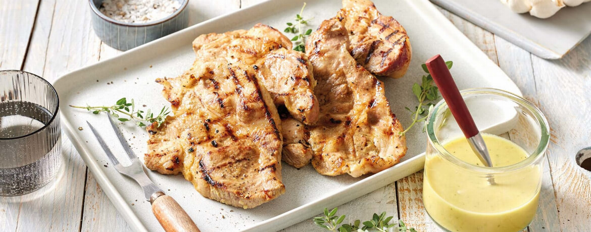 Gegrillte Nackensteaks in Bier-Marinade - Monsieur Cuisine Rezept