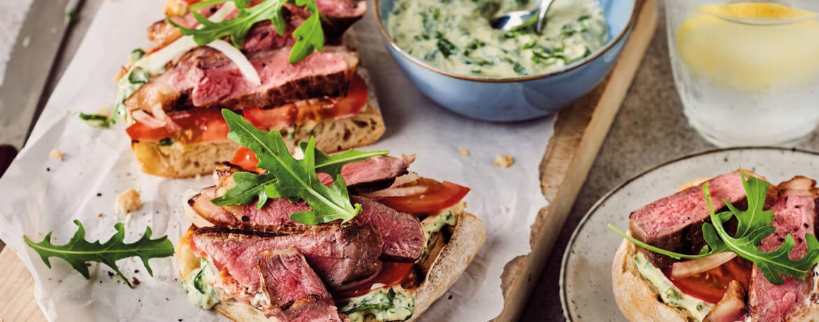 Steaksandwich mit Rucola-Mayonnaise für 4 Personen von lidl-kochen.de