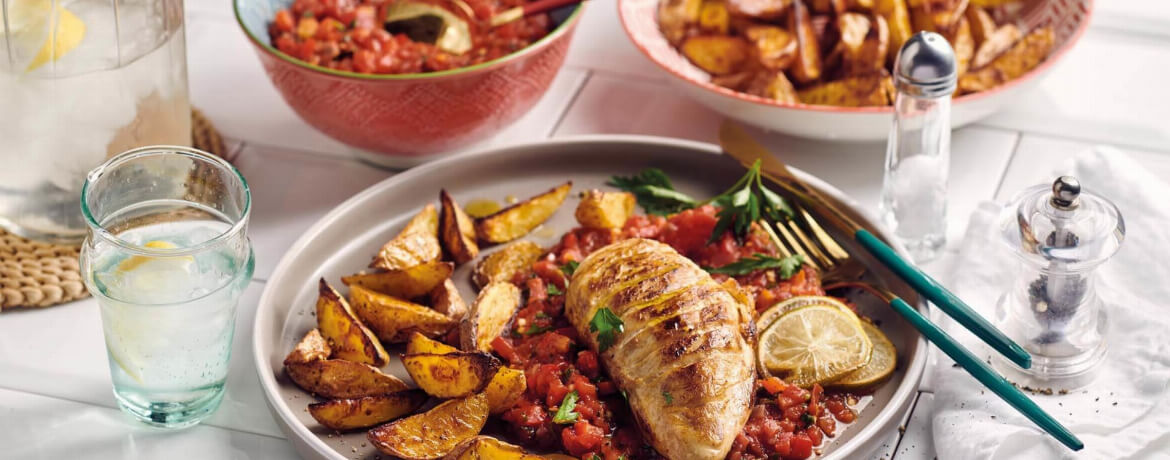 Limetten-Hähnchen mit Patatas Bravas und Mojo Rojo für 4 Personen von lidl-kochen.de