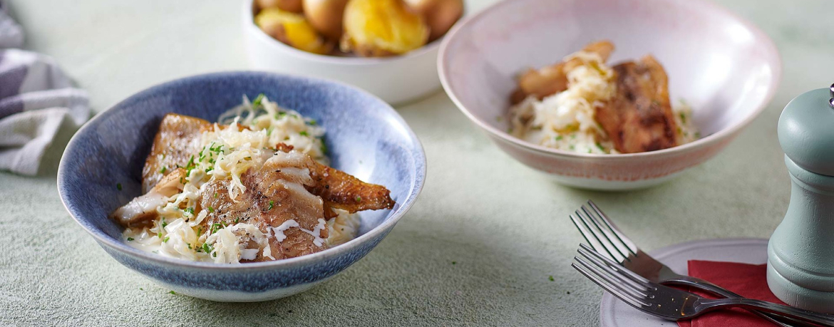 Seelachs mit Rahmsauerkraut für 4 Personen von lidl-kochen.de