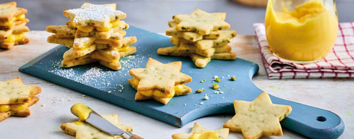 Pistaziensterne mit Lemon-Curd-Füllung für 12 Personen von lidl-kochen.de