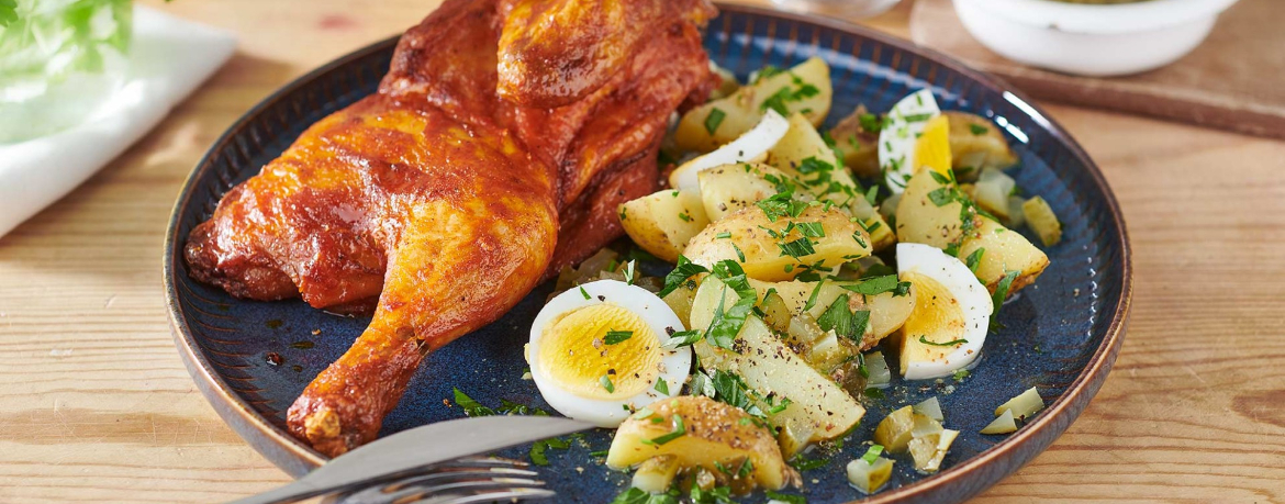 Brathähnchen mit rustikalem Kartoffelsalat für 4 Personen von lidl-kochen.de