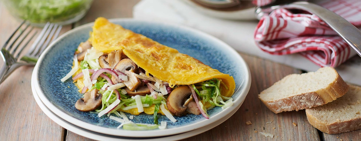 Herbstliches Omelette mit Spitzkohl und Pilzen für 4 Personen von lidl-kochen.de