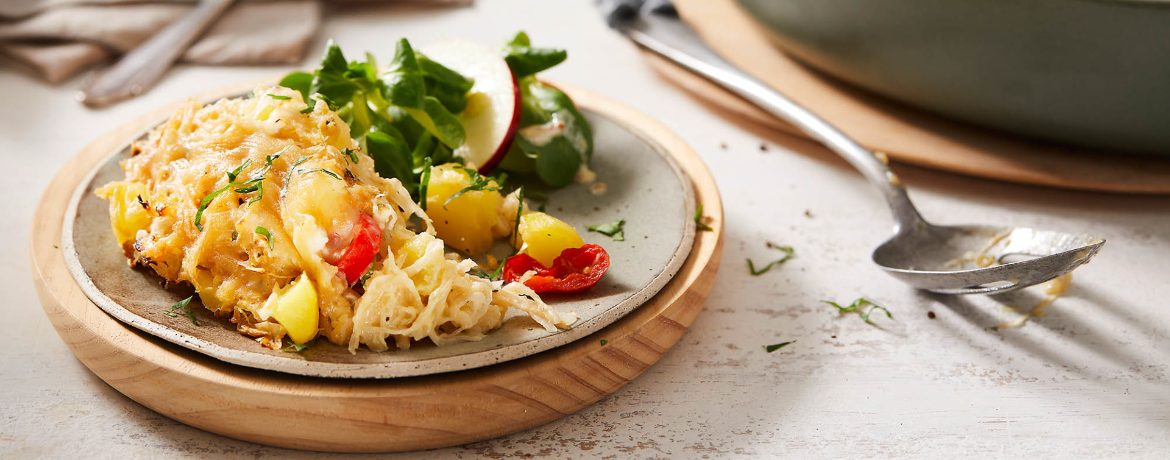 Sauerkraut-Auflauf mit Kartoffeln und veganem Streichgenuss für 4 Personen von lidl-kochen.de