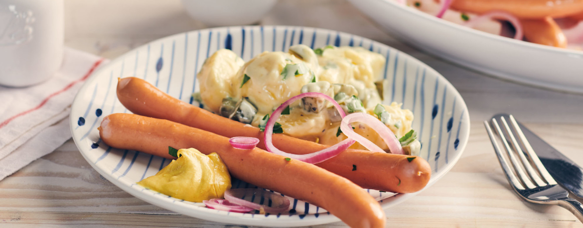 Kartoffelsalat mit Würstchen im Würzsud für 4 Personen von lidl-kochen.de