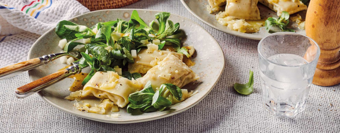 Geschmelzte Maultaschen mit Feldsalat für 4 Personen von lidl-kochen.de