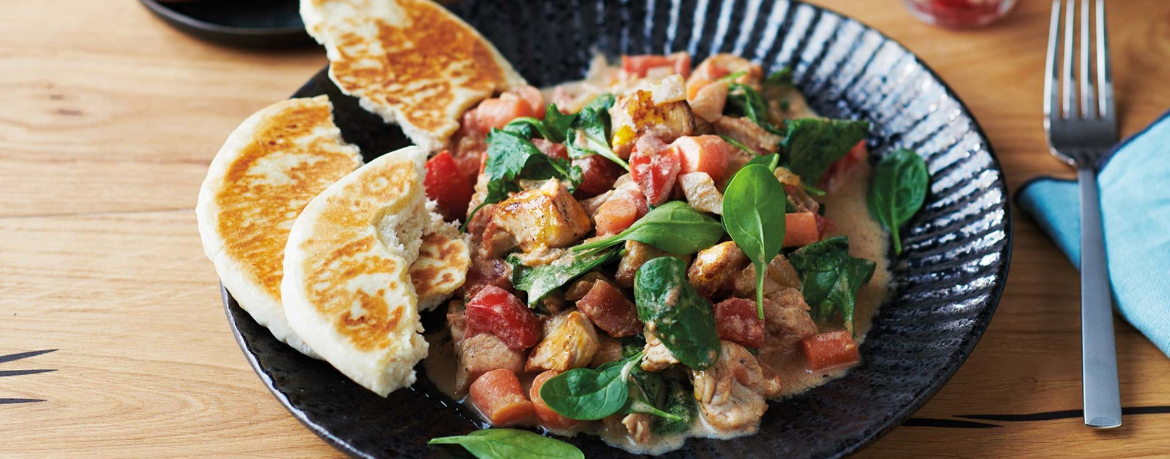 Garam-Masala-Ragout mit Pute und Naan-Brot - Rezept | LIDL Kochen