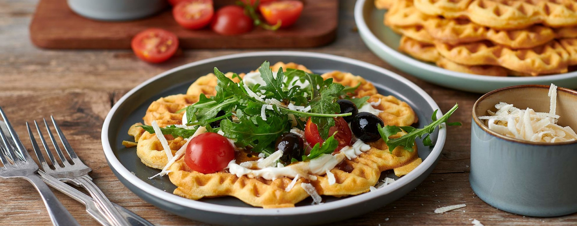 Herzhafte Waffeln mit Karotten und Rucola für 4 Personen von lidl-kochen.de