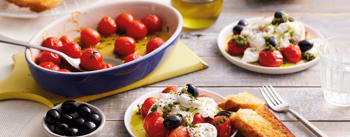 Burrata mit Tomaten und Brot - Rezept | LIDL Kochen