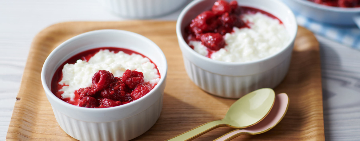 Milchreis mit heißen Himbeeren für 4 Personen von lidl-kochen.de