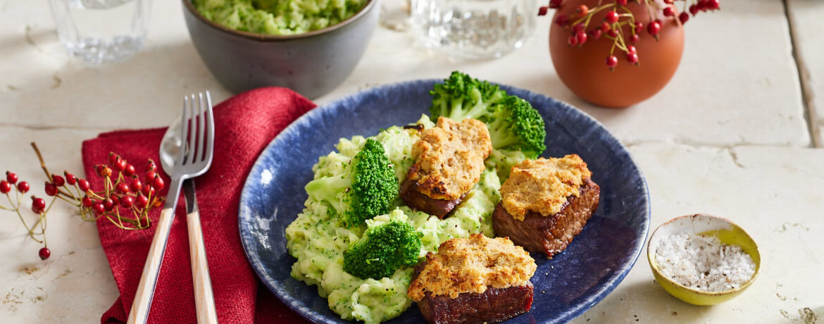 Lammfilet mit Meerrettichkruste und Brokkoli-Kartoffel-Püree für 4 Personen von lidl-kochen.de