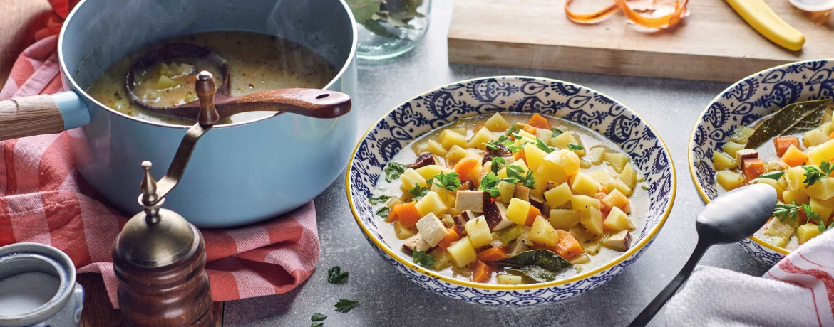 Vegane Kartoffelsuppe mit Räuchertofu für 4 Personen von lidl-kochen.de