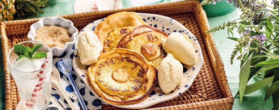 Ananas-Pfannkuchen mit Eiscreme für 4 Personen von lidl-kochen.de