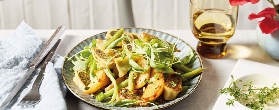 Maultaschen mit Bohnen, Birne und Rucola für 4 Personen von lidl-kochen.de