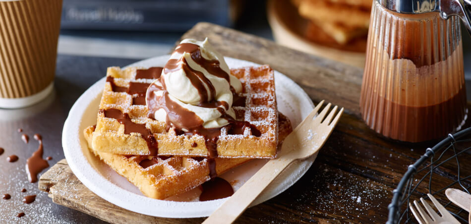 Bananen-Waffeln mit Schokosauce für 4 Personen von lidl-kochen.de