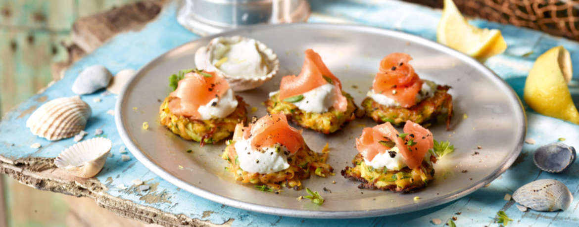 Gemüsepuffer-Lachs-Häppchen für 4 Personen von lidl-kochen.de