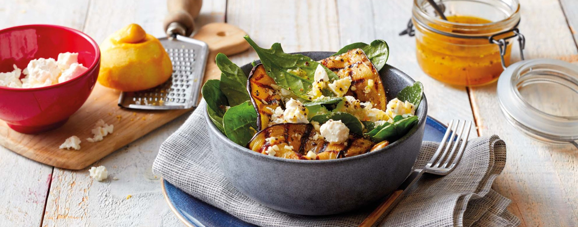 Auberginen-Spinat-Salat mit Feta für 4 Personen von lidl-kochen.de