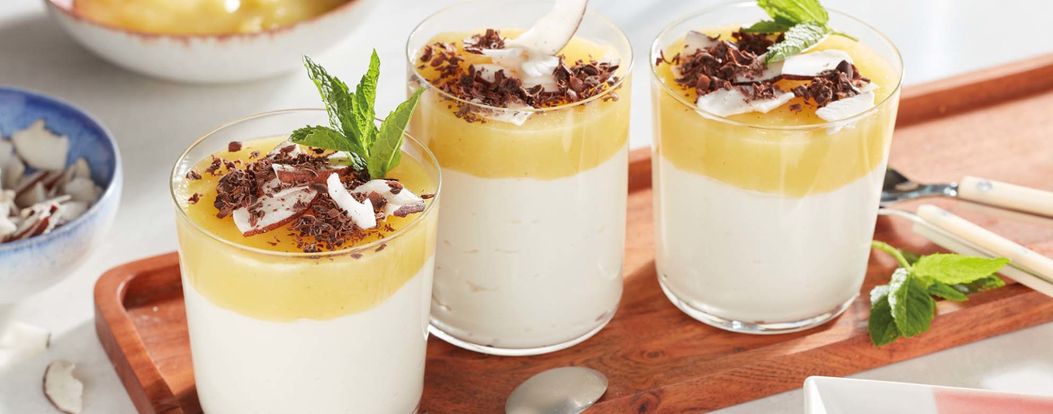 Veganer Piña-Colada-Traumdessert mit Ananas-Spiegel und Zartbitterschokolade für 8 Personen von lidl-kochen.de