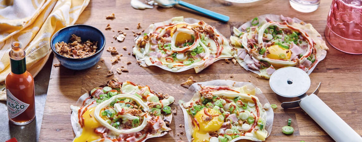 Reispapier-Pizza mit Schinken-image