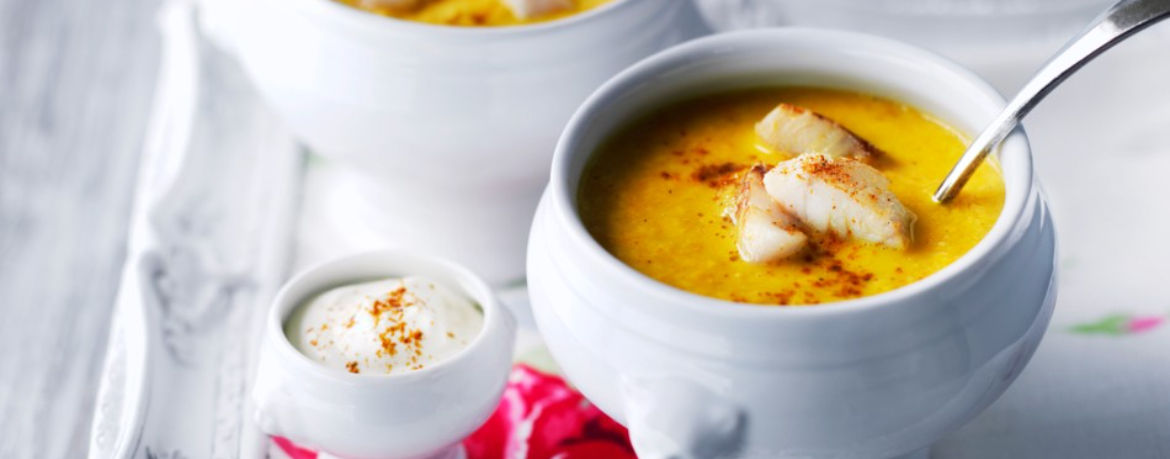 Curry-Apfel-Suppe mit Seelachs für 4 Personen von lidl-kochen.de