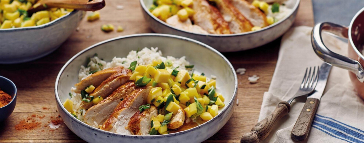 Hähnchen mit Mango-Salsa &amp; Reis - Rezept | LIDL Kochen