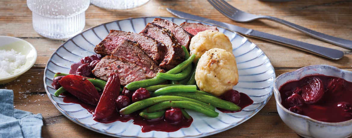 Rinderfilet mit Kirsch-Rotwein-Sauce für 4 Personen von lidl-kochen.de