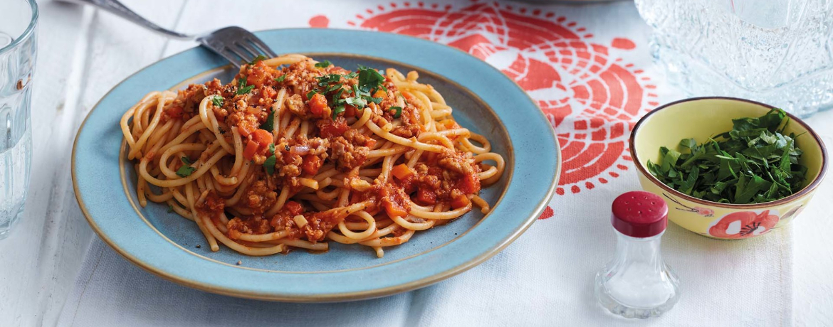 Spaghetti mit schneller Sojabolognese für 4 Personen von lidl-kochen.de