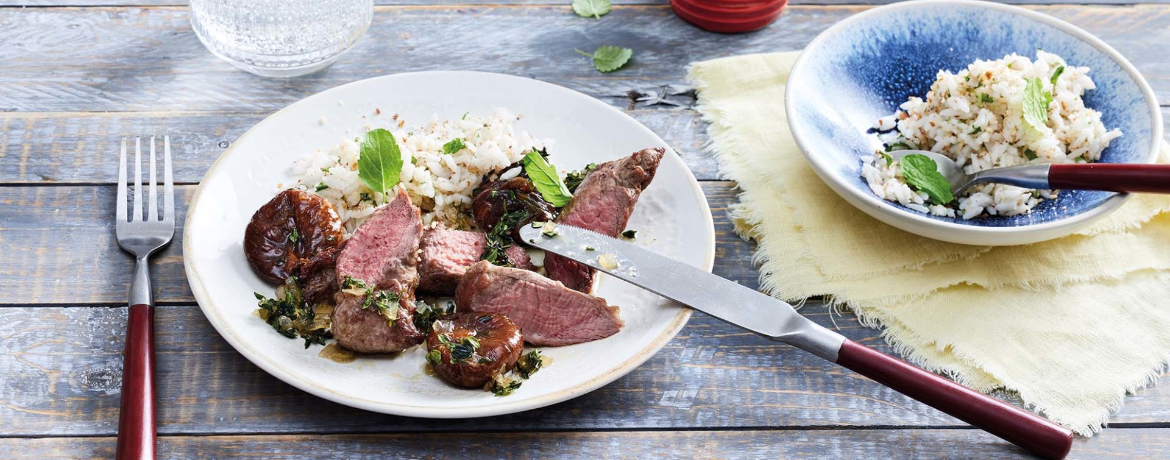 Lammfilets mit Mandel-Minz-Reis und Thymian-Feigen für 4 Personen von lidl-kochen.de