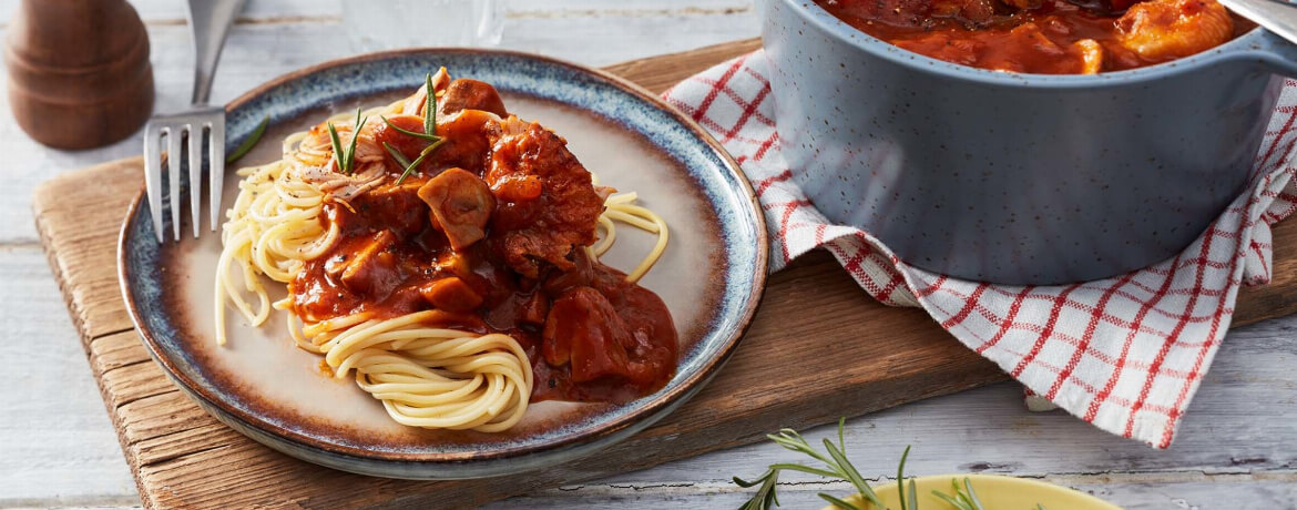 Spaghetti mit Hähnchenschenkel für 4 Personen von lidl-kochen.de