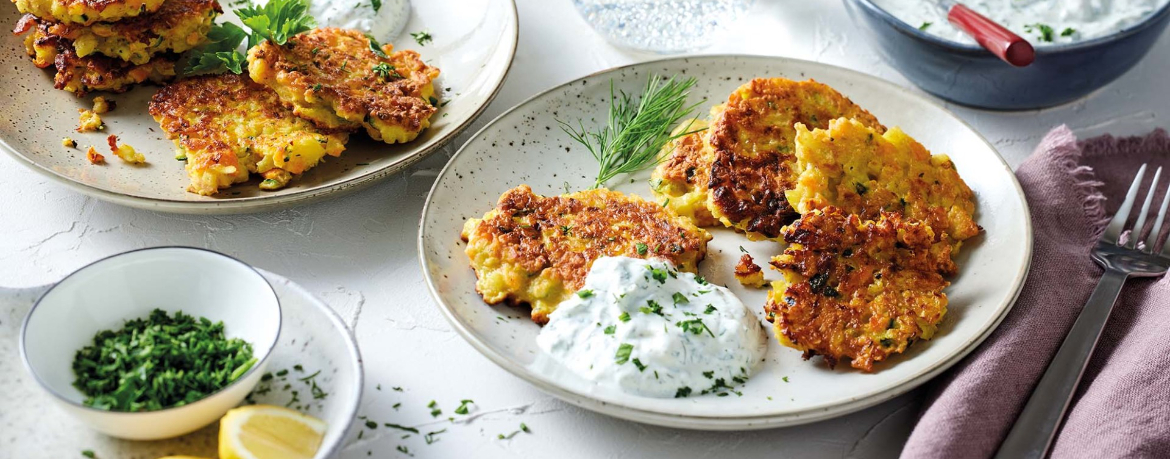 Gemüsepuffer mit Joghurt-Dip für 4 Personen von lidl-kochen.de