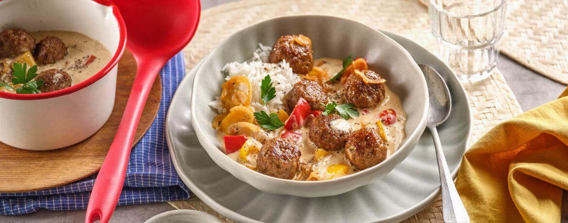 Hackbällchen in Paprika-Sahne-Sauce für 4 Personen von lidl-kochen.de