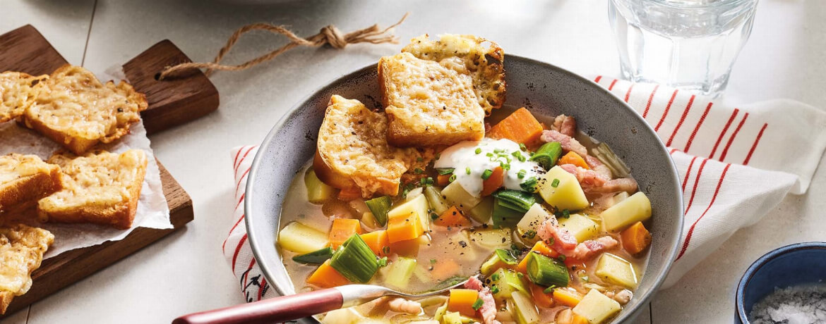 Gemüsesuppe mit Käsebrot für 4 Personen von lidl-kochen.de