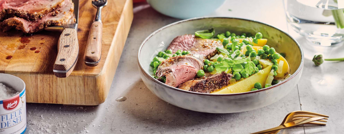 Lammkeule mit Kartoffeln und Zitronen-Erbsen für 4 Personen von lidl-kochen.de