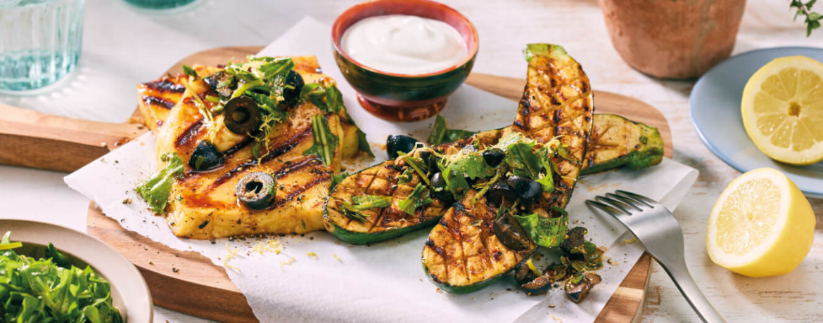 Gegrillte Zucchini mit Grillkäse und Oliven für 4 Personen von lidl-kochen.de