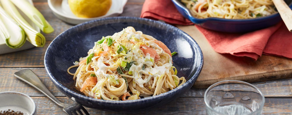 Spaghetti mit Räucherlachs in Zitronen-Creme-Sauce für 4 Personen von lidl-kochen.de