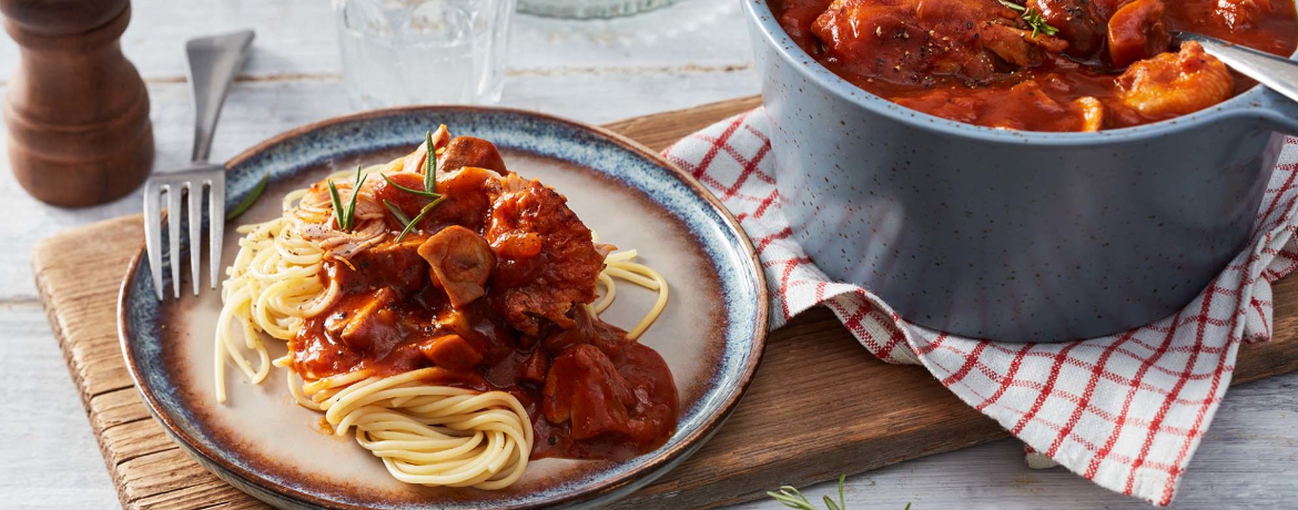 Spaghetti mit Hähnchenschenkel für 4 Personen von lidl-kochen.de