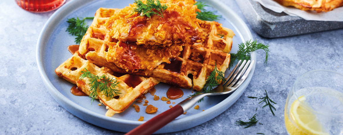 Crispy Chicken mit Käsewaffeln und Chilisirup für 4 Personen von lidl-kochen.de