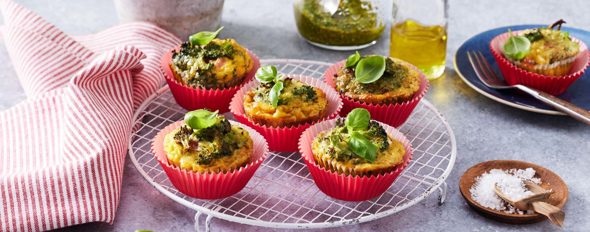 kun Sprede bakke Brokkoli-Muffins mit Basilikum-Pesto - Rezept | LIDL Kochen