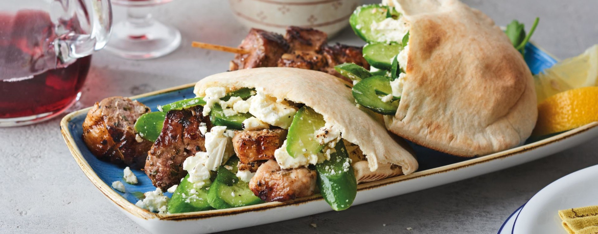 Souflaki-Pita mit griechischem Joghurt für 4 Personen von lidl-kochen.de