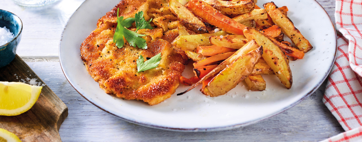 Klassisches Wiener Schnitzel mit Pommes für 4 Personen von lidl-kochen.de