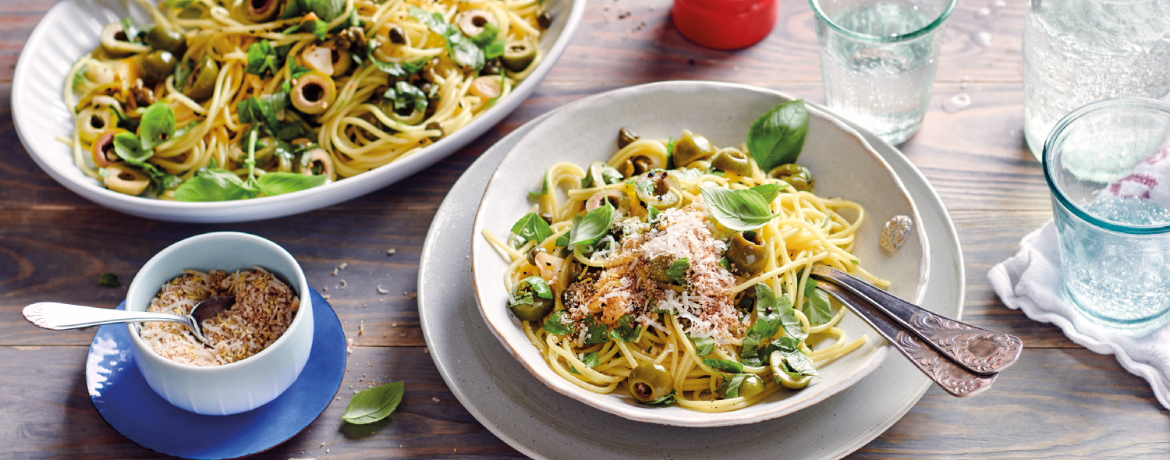 Spaghetti mit grünen Oliven für 4 Personen von lidl-kochen.de
