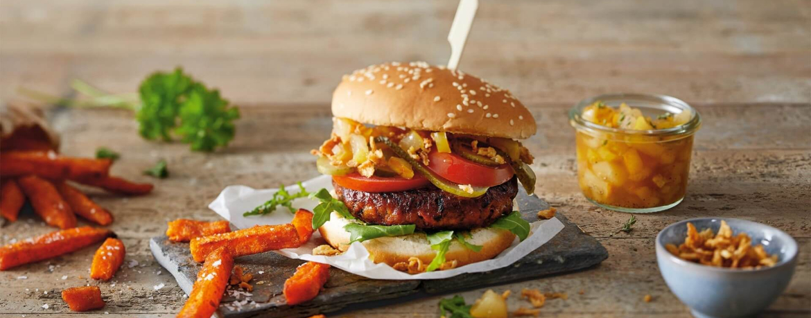 Veganer Vemondo Burger mit Birnen Chutney für 4 Personen von lidl-kochen.de