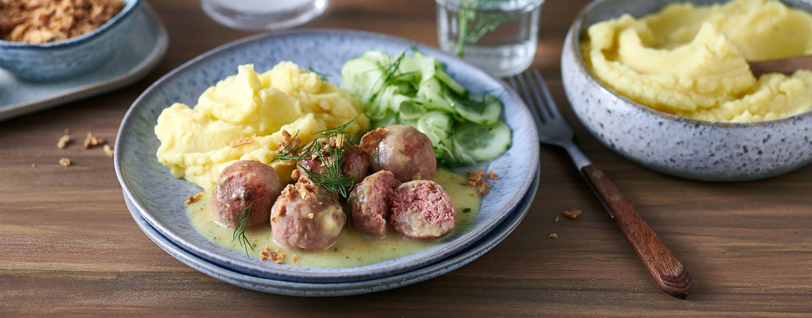 Vegane Köttbullar mit Püree und Gurkensalat für 4 Personen von lidl-kochen.de