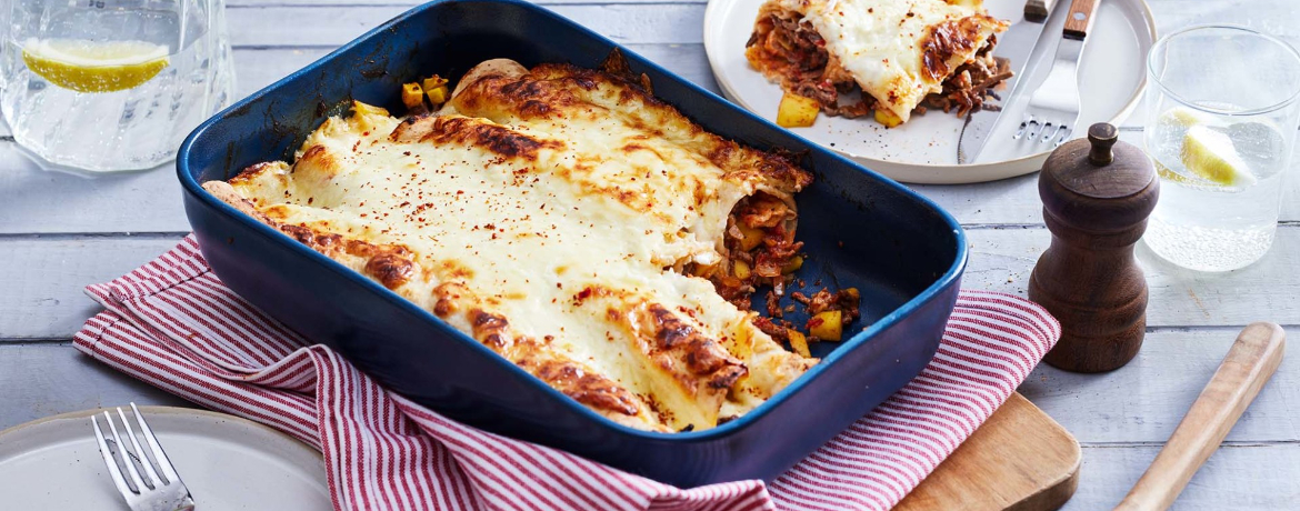 Überbackene Enchiladas mit Hackfleich-Mango-Füllung für 4 Personen von lidl-kochen.de