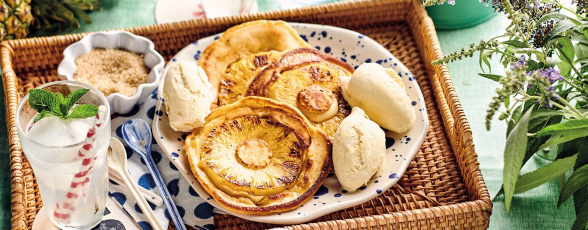 Ananas-Pfannkuchen mit Eiscreme für 4 Personen von lidl-kochen.de