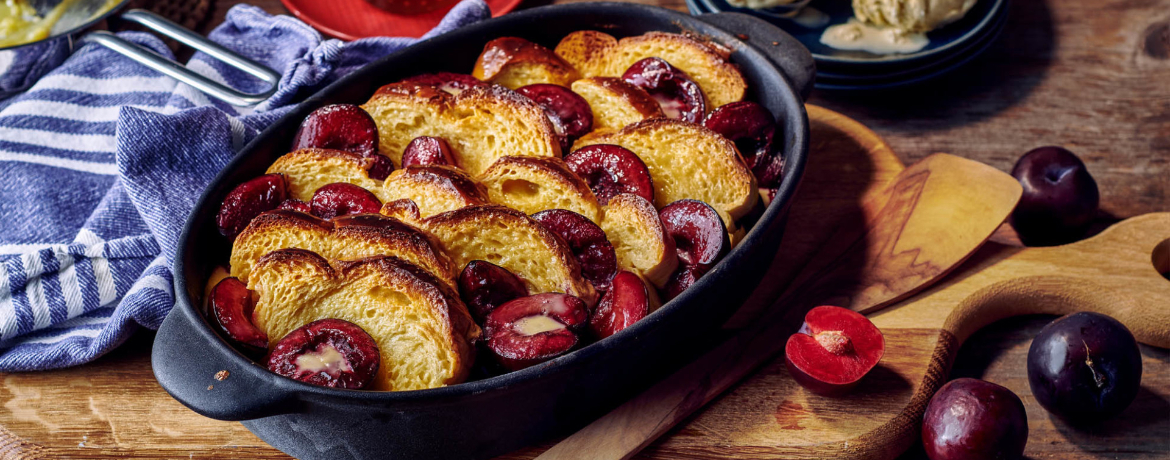 Pflaumen-Brioche-Auflauf für 4 Personen von lidl-kochen.de