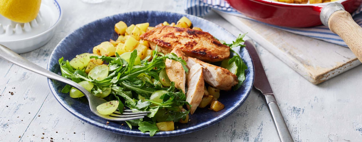 Hähnchenbrust mit Trauben-Rucola-Salat für 4 Personen von lidl-kochen.de