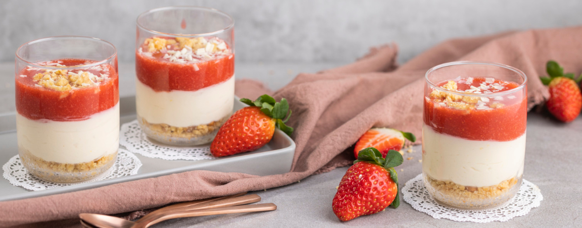 No-Bake-Erdbeer-Cheesecake im Glas für 5 Personen von lidl-kochen.de